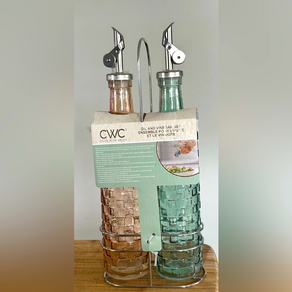 CWC Glass Oil and Vinegar Dispenser Set